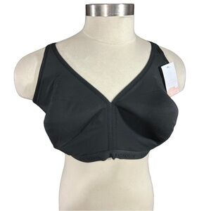 Cacique Cotton Collection Lane Bryant Black Bra Lightly Lined No-Wire 46DDD NWT